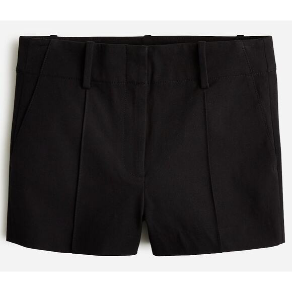 J. Crew Pintuck suit short in bi-stretch cotton blend black - Picture 1 of 1